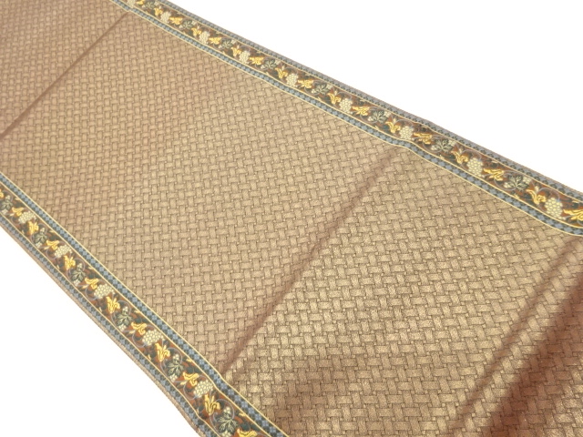 JAPANESE FUKURO OBI / WOVEN FLOWER ARABESQUE